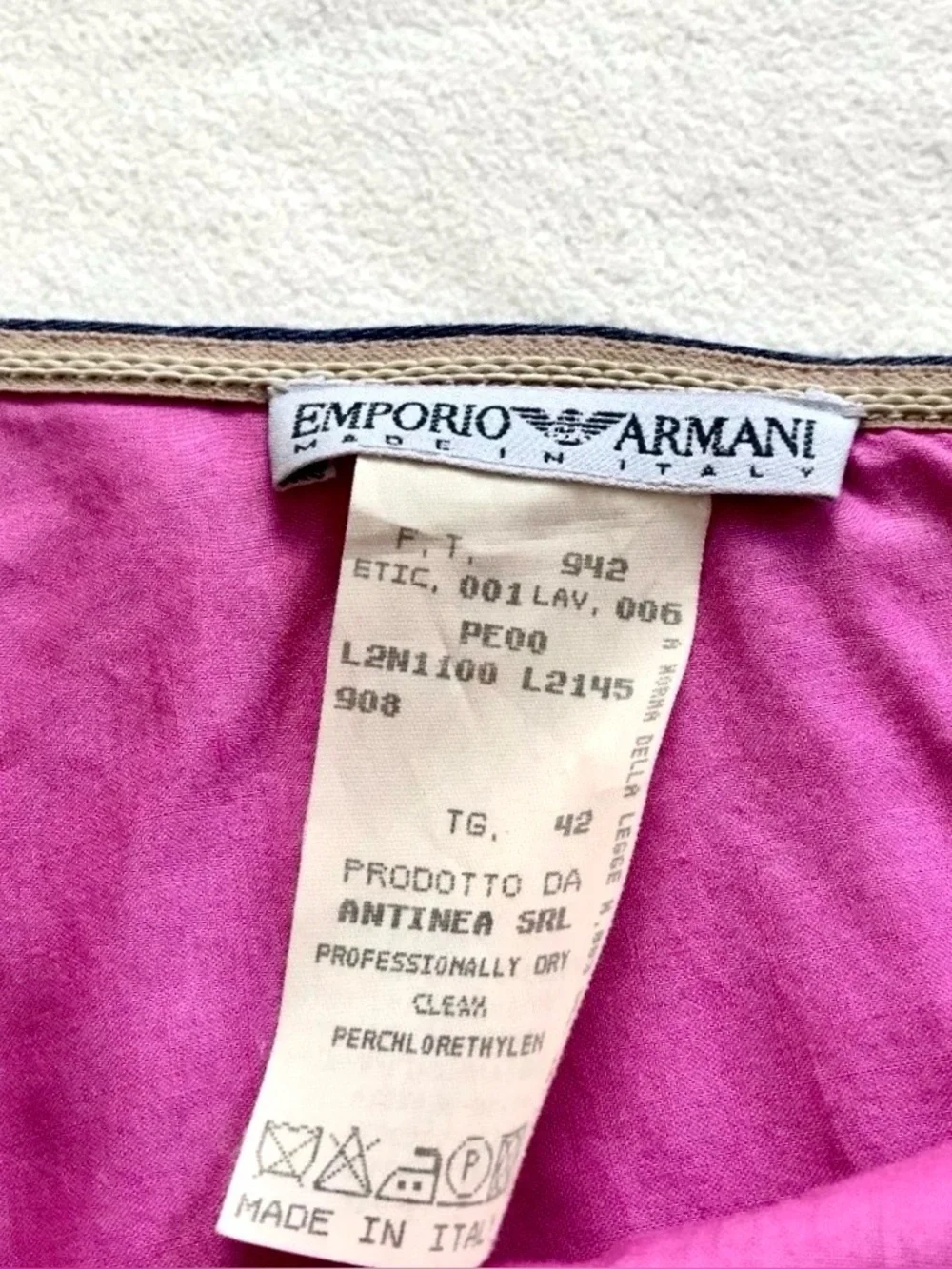 Vintage Emporio Armani Asymmetrical Linen Skirt Italy 42 US 6 Blue Y2K 2000 90s